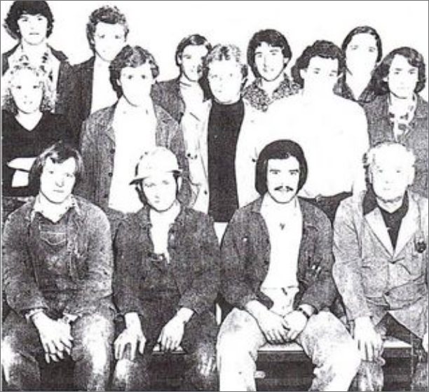 Historisches Gruppenbild des Elektro Mayerföls Teams von 1967